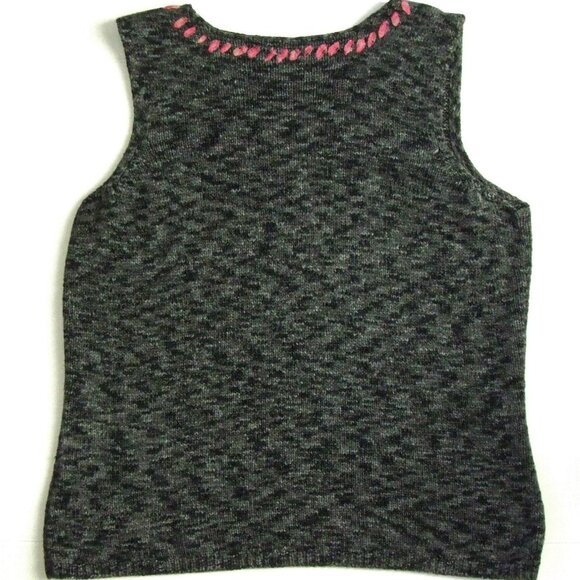 Sigrid Olsen Sport sweater vest tank top sleeveless grey and black shirt medium - Picture 2 of 9